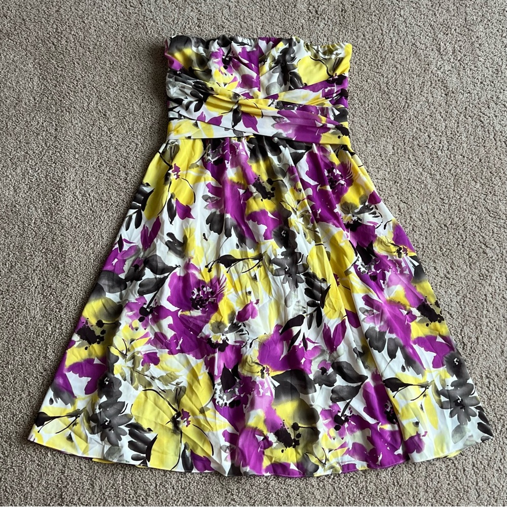 Strapless Floral Dress